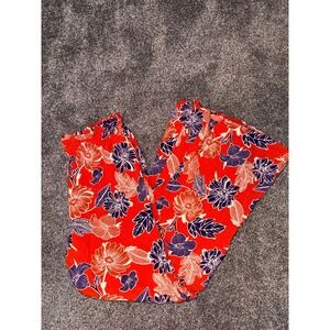 Forever 21 Floral Orange and Purple Parallel Pants‎